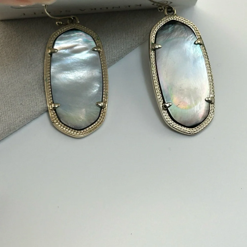 Kendra Scott Elle Earrings Black Iridescent 1.5
